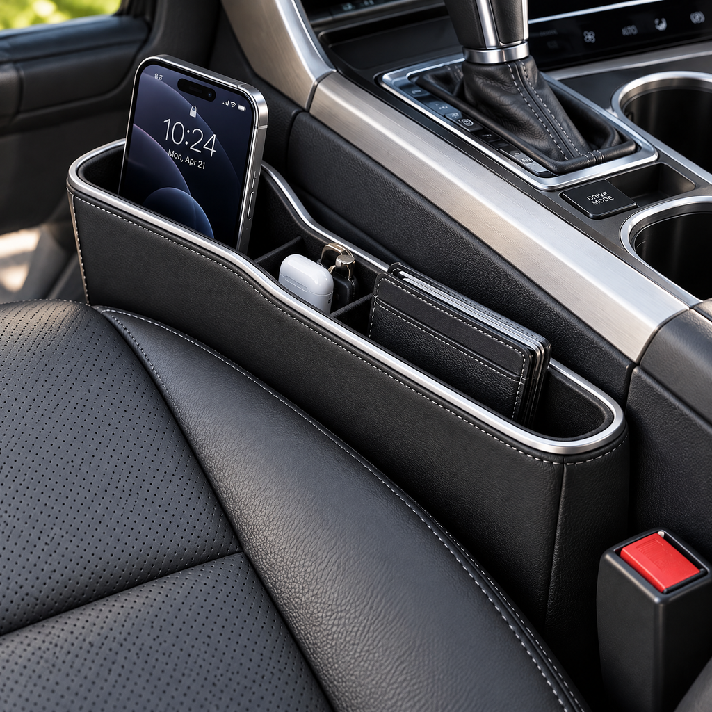 zuvqelix Black Seat Gap Organizer — lifestyle view