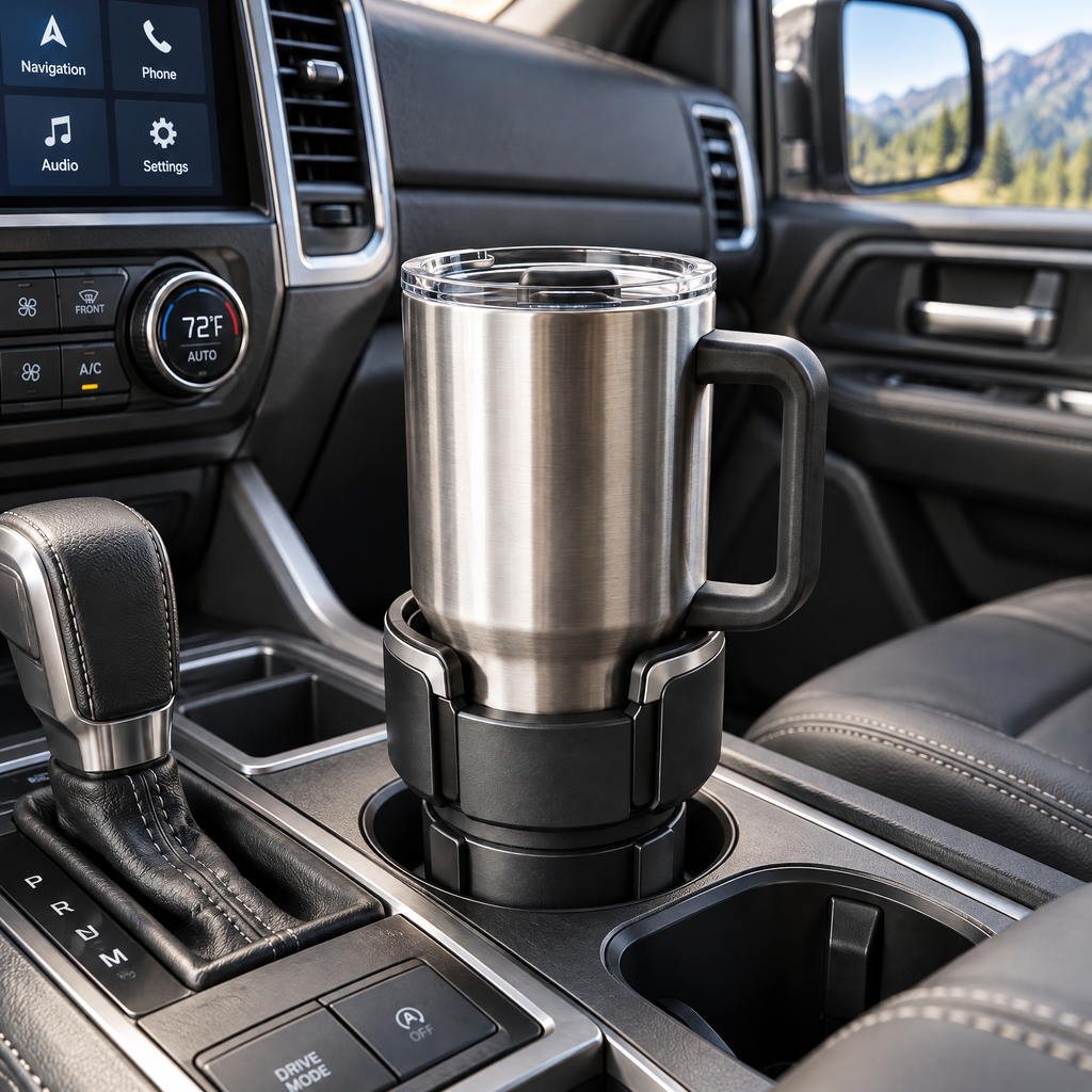 zuvqelix Black Cup Holder Expander — lifestyle view