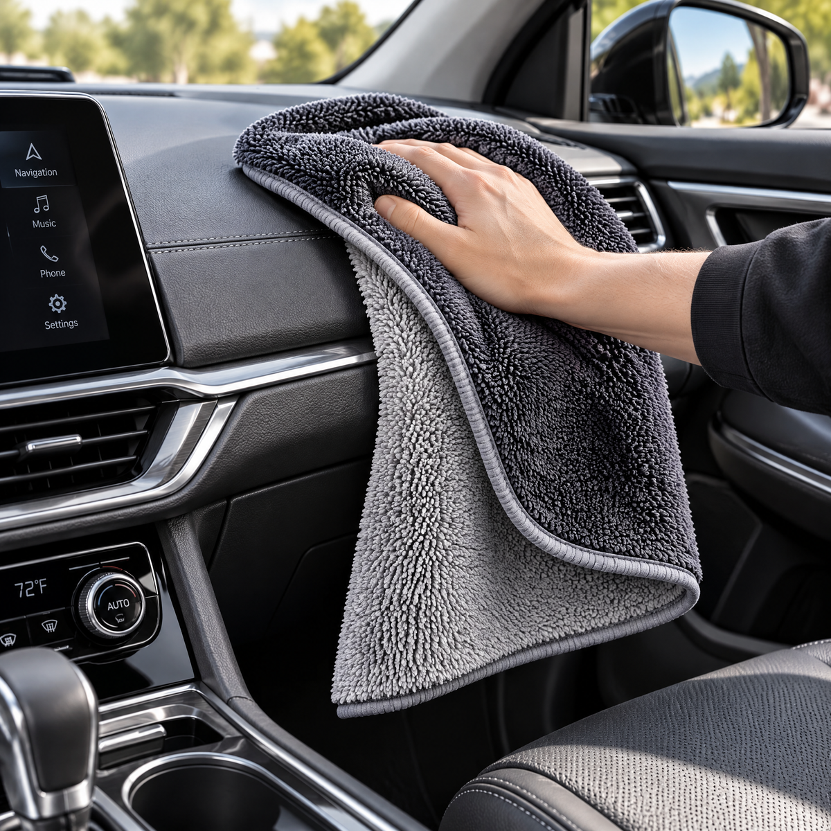 zuvqelix Gray Microfiber Cleaning Cloths — lifestyle view